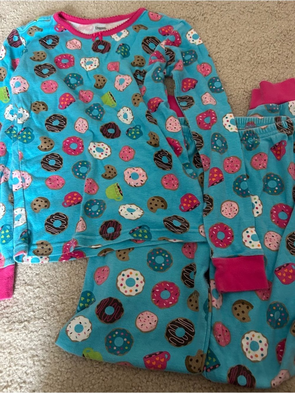 Vintage Gymboree Gymmies Donut Cookie Print Pajamas Girls' Size 12